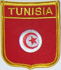 Aufnher Flagge Tunesien
 in Wappenform (6,2 x 7,3 cm) kaufen bestellen Shop