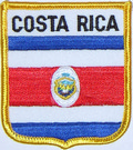 Aufnher Flagge Costa Rica
 in Wappenform (6,2 x 7,3 cm) kaufen bestellen Shop