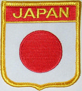 Aufnher Flagge Japan
 in Wappenform (6,2 x 7,3 cm) kaufen bestellen Shop