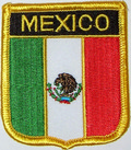 Aufnäher Flagge Mexiko in Wappenform (6,2 x 7,3 cm) kaufen