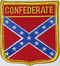 Bild der Flagge "Aufnäher Flagge der Konföderierten / Südstaaten in Wappenform (6,2 x 7,3 cm)"