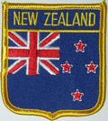 Bild der Flagge "Aufnäher Flagge Neuseeland in Wappenform (6,2 x 7,3 cm)"