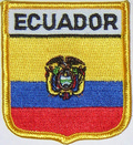 Bild der Flagge "Aufnäher Flagge Ecuador in Wappenform (6,2 x 7,3 cm)"