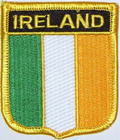 Aufnher Flagge Irland
 in Wappenform (6,2 x 7,3 cm) kaufen bestellen Shop