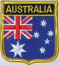 Aufnher Flagge Australien
 in Wappenform (6,2 x 7,3 cm) kaufen bestellen Shop