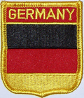 Aufnher Flagge Deutschland
 in Wappenform (6,2 x 7,3 cm) kaufen bestellen Shop