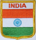 Aufnher Flagge Indien
 in Wappenform (6,2 x 7,3 cm) kaufen bestellen Shop