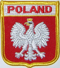 Aufnher Flagge Polen
 in Wappenform (6,2 x 7,3 cm) kaufen bestellen Shop