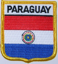 Bild der Flagge "Aufnäher Flagge Paraguay in Wappenform (6,2 x 7,3 cm)"