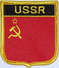 Aufnher Flagge UDSSR
 in Wappenform (6,2 x 7,3 cm) kaufen bestellen Shop