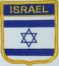 Aufnher Flagge Israel
 in Wappenform (6,2 x 7,3 cm) kaufen bestellen Shop