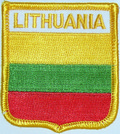 Bild der Flagge "Aufnäher Flagge Litauen in Wappenform (6,2 x 7,3 cm)"