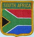 Aufnher Flagge Sdafrika
 in Wappenform (6,2 x 7,3 cm) kaufen bestellen Shop
