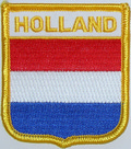 Aufnher Flagge Niederlande / Holland
 in Wappenform (6,2 x 7,3 cm) kaufen bestellen Shop