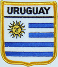 Aufnher Flagge Uruguay
 in Wappenform (6,2 x 7,3 cm) kaufen bestellen Shop