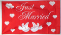 Flagge Just Married - Motiv 1
 (150 x 90 cm) kaufen bestellen Shop
