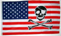 Bild der Flagge "Flagge USA mit Totenkopf (150 x 90 cm)"