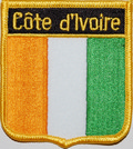 Bild der Flagge "Aufnäher Flagge Elfenbeinküste in Wappenform (6,2 x 7,3 cm)"