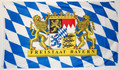 Bild der Flagge "Fahne des Freistaat Bayern - Motiv 2 mit Schrift (150 x 90 cm)"