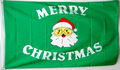Bild der Flagge "Flagge Nikolaus / Weihnachtsmann mit Schriftzug Merry Christmas (150 x 90 cm)"