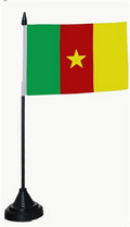 Tisch-Flagge Kamerun 15x10cm
 mit Kunststoffstnder kaufen bestellen Shop