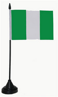 Bild der Flagge "Tisch-Flagge Nigeria 15x10cm mit Kunststoffständer"