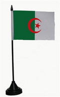Bild der Flagge "Tisch-Flagge Algerien 15x10cm mit Kunststoffständer"