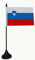 Bild der Flagge "Tisch-Flagge Slowenien 15x10cm mit Kunststoffständer"
