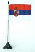 Bild der Flagge "Tisch-Flagge Serbien 15x10cm mit Kunststoffständer"