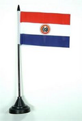 Bild der Flagge "Tisch-Flagge Paraguay 15x10cm mit Kunststoffständer"