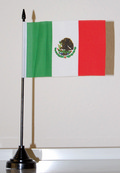 Bild der Flagge "Tisch-Flagge Mexiko 15x10cm mit Kunststoffständer"