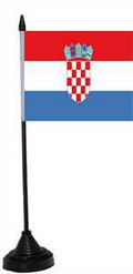 Bild der Flagge "Tisch-Flagge Kroatien 15x10cm mit Kunststoffständer"