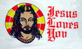 Bild der Flagge "Flagge Jesus Loves You (150 x 90 cm)"