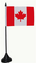 Bild der Flagge "Tisch-Flagge Kanada 15x10cm mit Kunststoffständer"