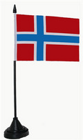 Bild der Flagge "Tisch-Flagge Norwegen 15x10cm mit Kunststoffständer"