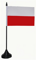 Bild der Flagge "Tisch-Flagge Polen 15x10cm mit Kunststoffständer"