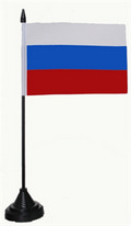 Bild der Flagge "Tisch-Flagge Russland 15x10cm mit Kunststoffständer"