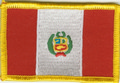 Bild der Flagge "Aufnäher Flagge Peru mit Wappen (8,5 x 5,5 cm)"