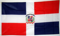 Nationalflagge Dominikanische Republik mit Wappen
 (150 x 90 cm) kaufen bestellen Shop