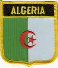 Aufnher Flagge Algerien
 in Wappenform (6,2 x 7,3 cm) kaufen bestellen Shop