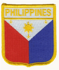 Bild der Flagge "Aufnäher Flagge Philippinen in Wappenform (6,2 x 7,3 cm)"