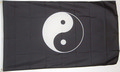 Bild der Flagge "Flagge Yin und Yang schwarz (150 x 90 cm)"