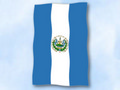 Flagge El Salvador im Hochformat (Glanzpolyester) kaufen
