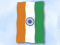 Bild der Flagge "Flagge Indien im Hochformat (Glanzpolyester)"