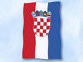Bild der Flagge "Flagge Kroatien im Hochformat (Glanzpolyester)"