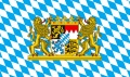 Flagge Bayern Raute mit Lwenwappen
 im Querformat (Glanzpolyester) kaufen bestellen Shop