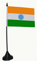 Bild der Flagge "Tisch-Flagge Indien 15x10cm mit Kunststoffständer"