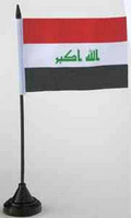 Bild der Flagge "Tisch-Flagge Irak 15x10cm mit Kunststoffständer"