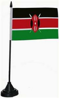 Bild der Flagge "Tisch-Flagge Kenia 15x10cm mit Kunststoffständer"