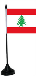 Tisch-Flagge Libanon 15x10cm
 mit Kunststoffstnder kaufen bestellen Shop